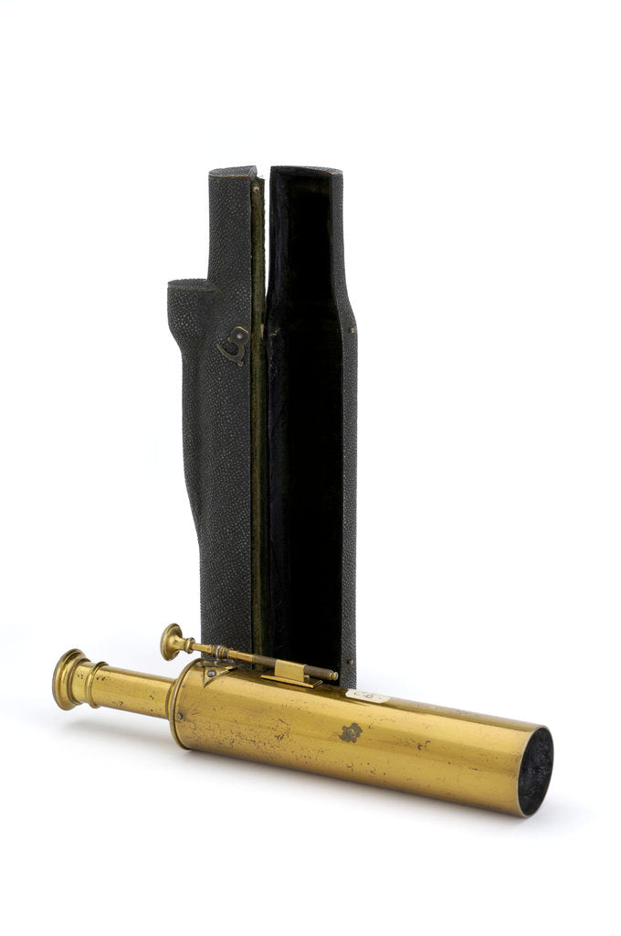 Detail of Gregorian telescope with case by unknown