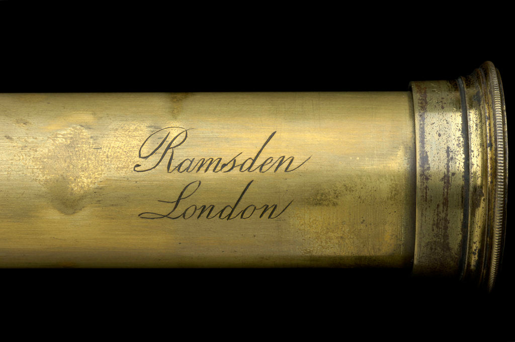 Detail of Pocket telescope - draw tube inscription by Jesse Ramsden
