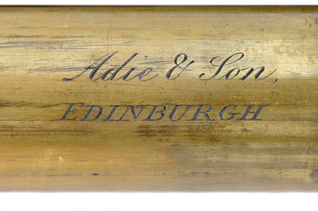 Detail of Pocket telescope - draw tube inscription by Adie & Son
