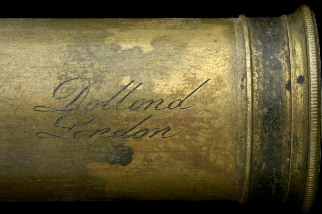Detail of Pocket telescope - draw tube inscription by Dollond