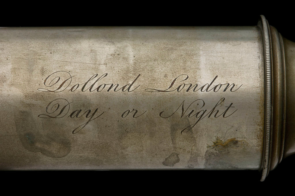 Detail of Day or night telescope draw tube- inscription by Dollond