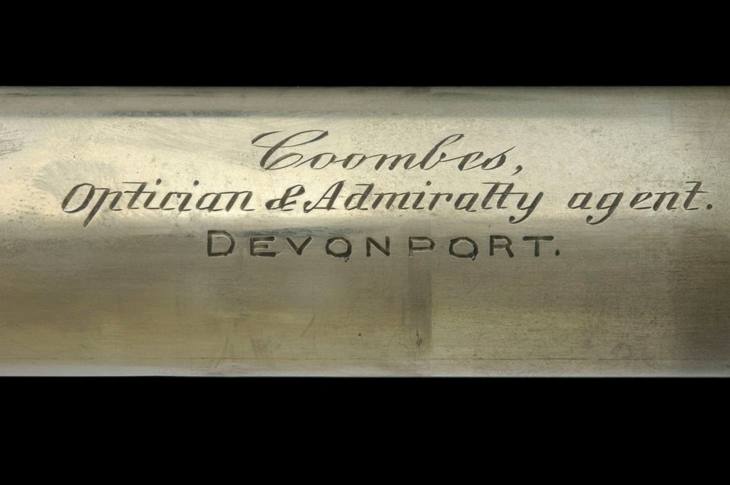 Detail of Officer of the Watch telescope- draw tube inscription by Coombes