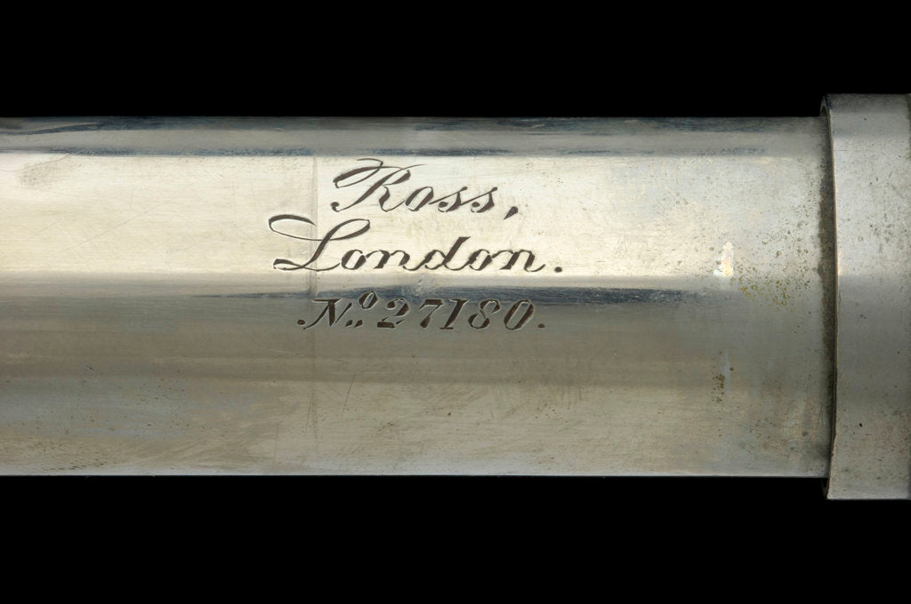 Detail of Officer of the Watch telescope- draw tube inscription by Ross