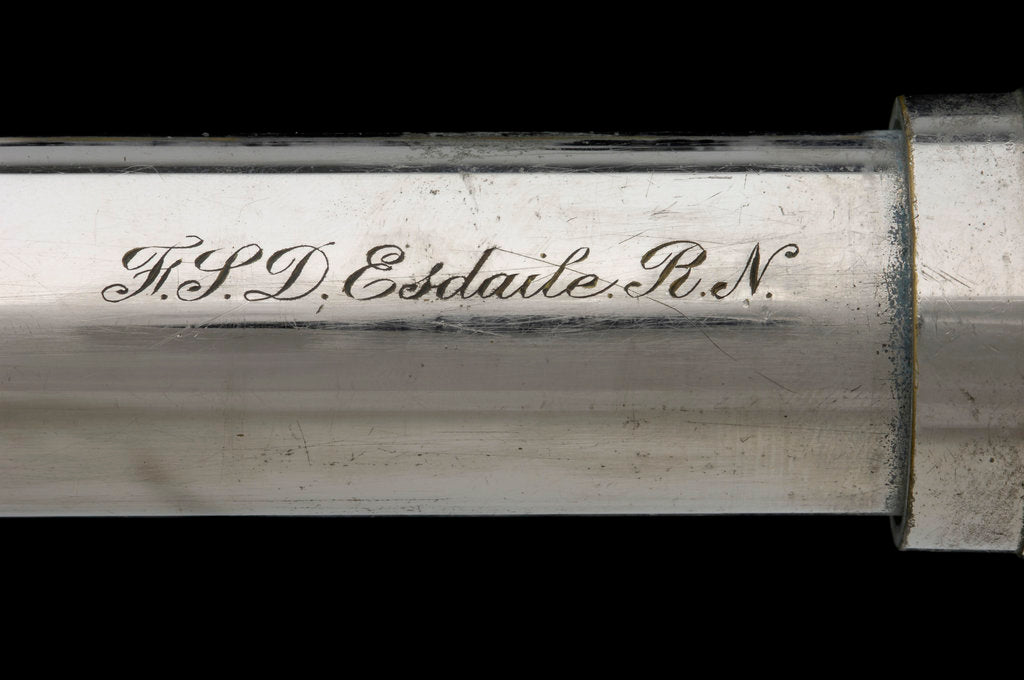 Detail of Officer of the Watch telescope- draw tube inscription by Cary