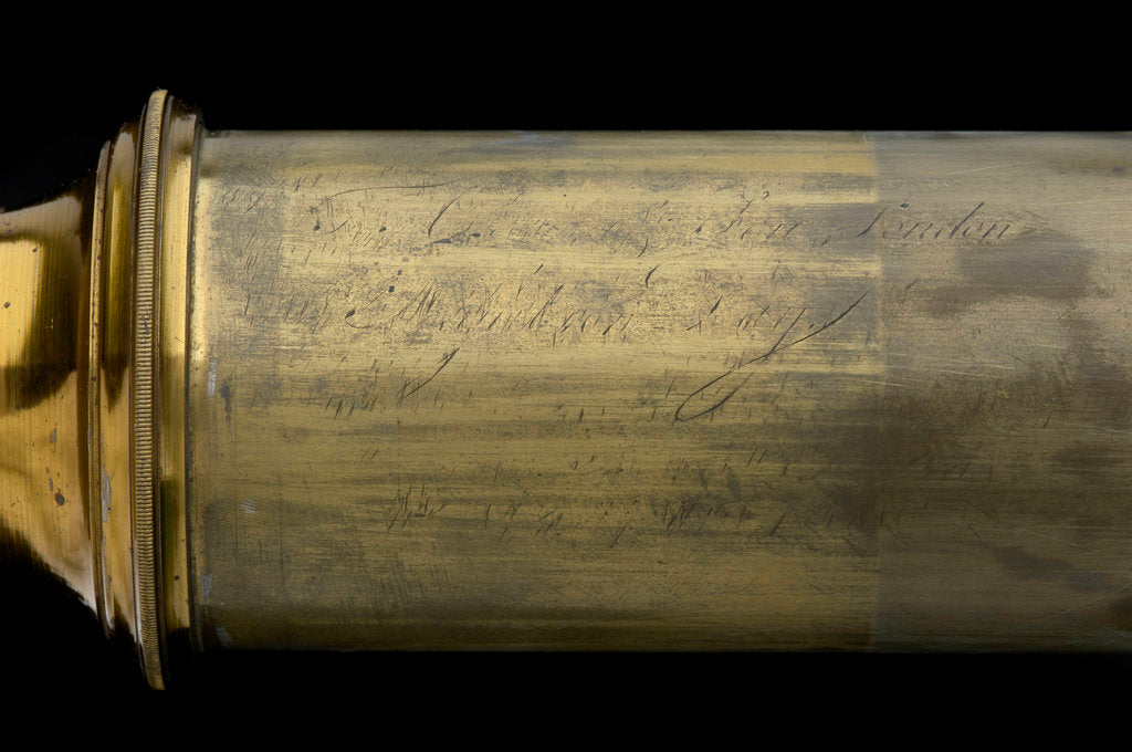 Detail of Day or night telescope- draw tube inscription by Cox & Son
