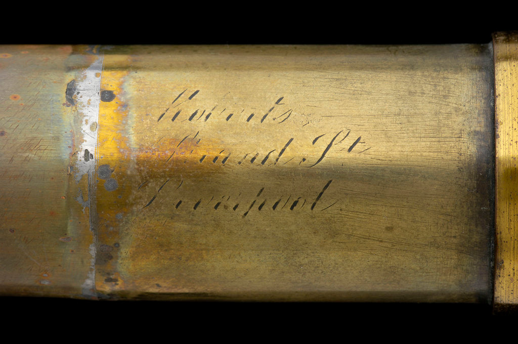 Detail of Officer of the Watch telescope - inscription by Roberts