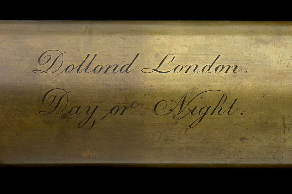 Detail of Day or night telescope - inscription by Dollond
