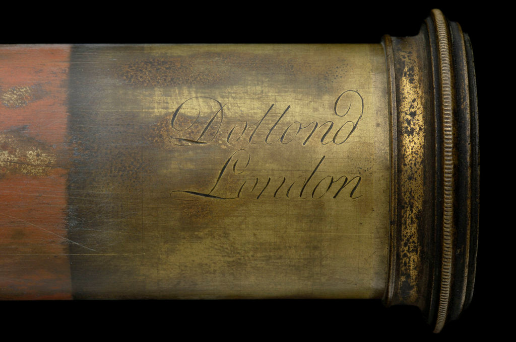 Detail of Portable telescope - inscription by Dollond