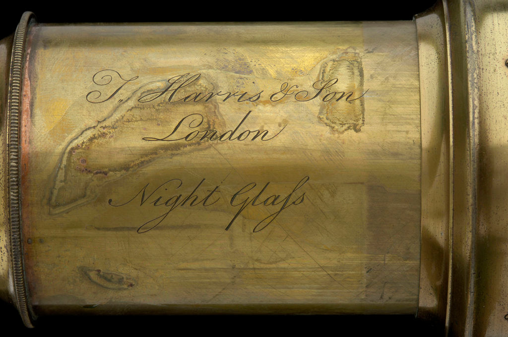 Detail of Night telescope - inscription by Thomas Harris & Son