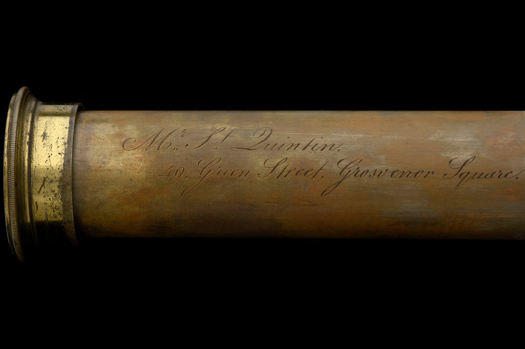 Detail of Naval telescope - inscription by Spencer Browning & Rust