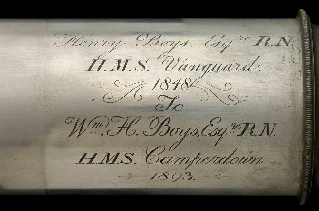 Detail of Night telescope - inscription by Dollond