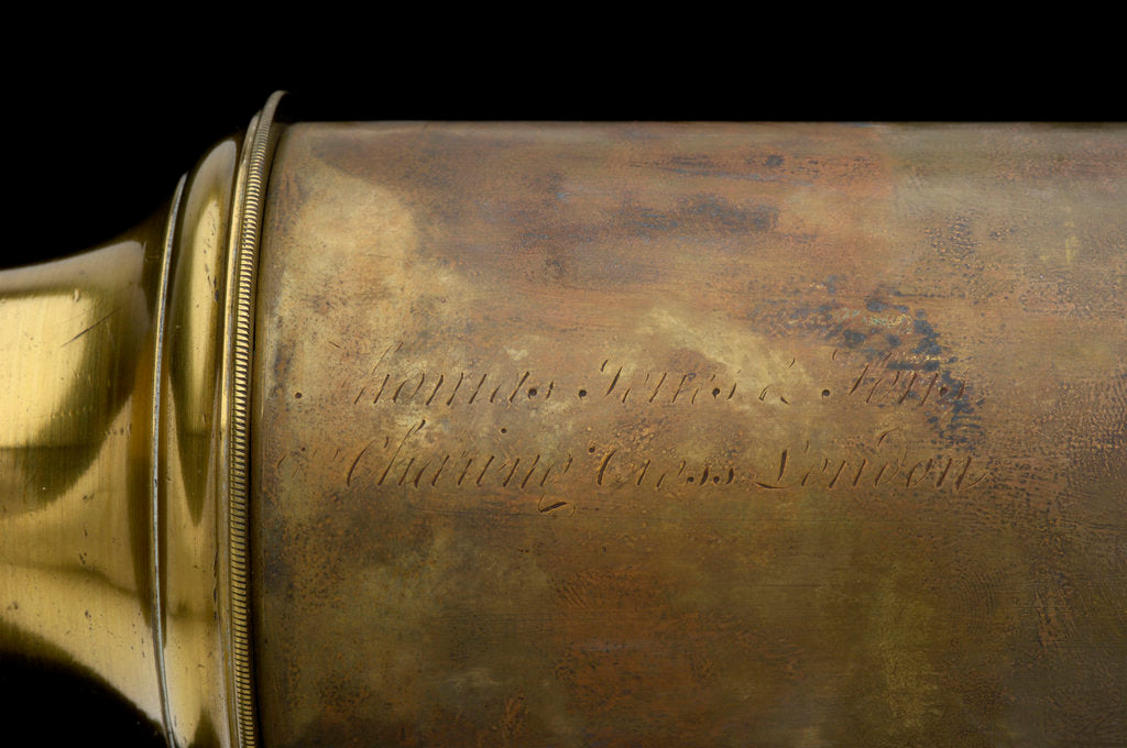 Detail of Night telescope - inscription by Thomas Jones & Son