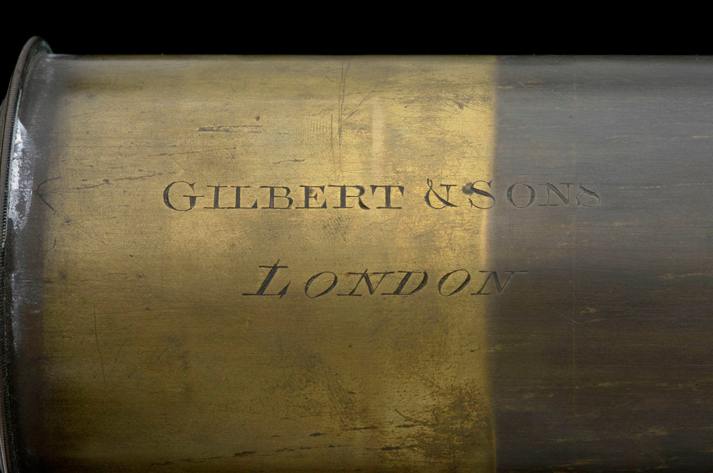Detail of Lookout telescope - inscription by Gilbert & Sons