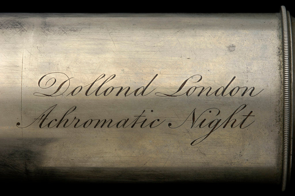 Detail of Night telescope - inscription by Dollond