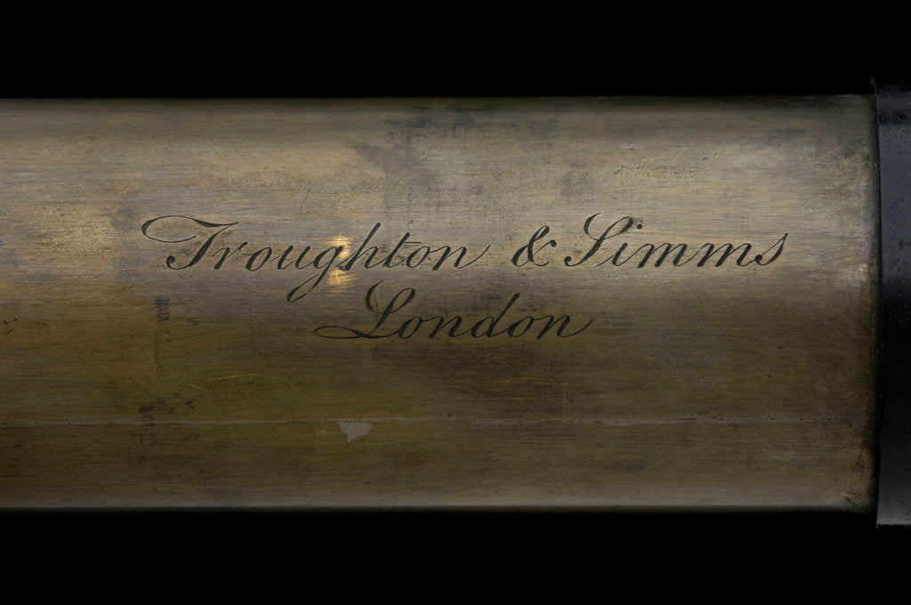 Detail of Naval telescope - inscription by Troughton & Simms