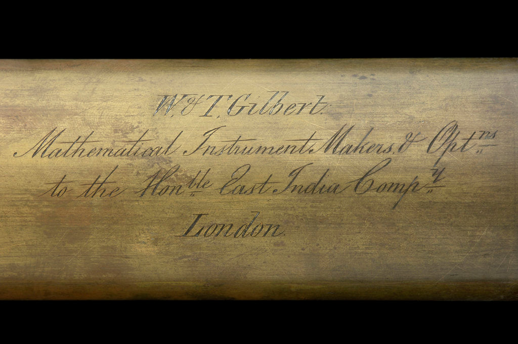 Detail of Naval telescope - inscription by William & Thomas Gilbert