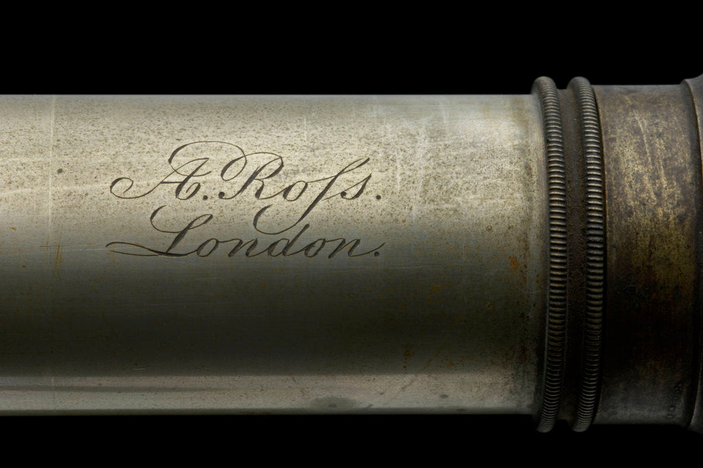 Detail of Naval telescope - inscription by Andrew Ross
