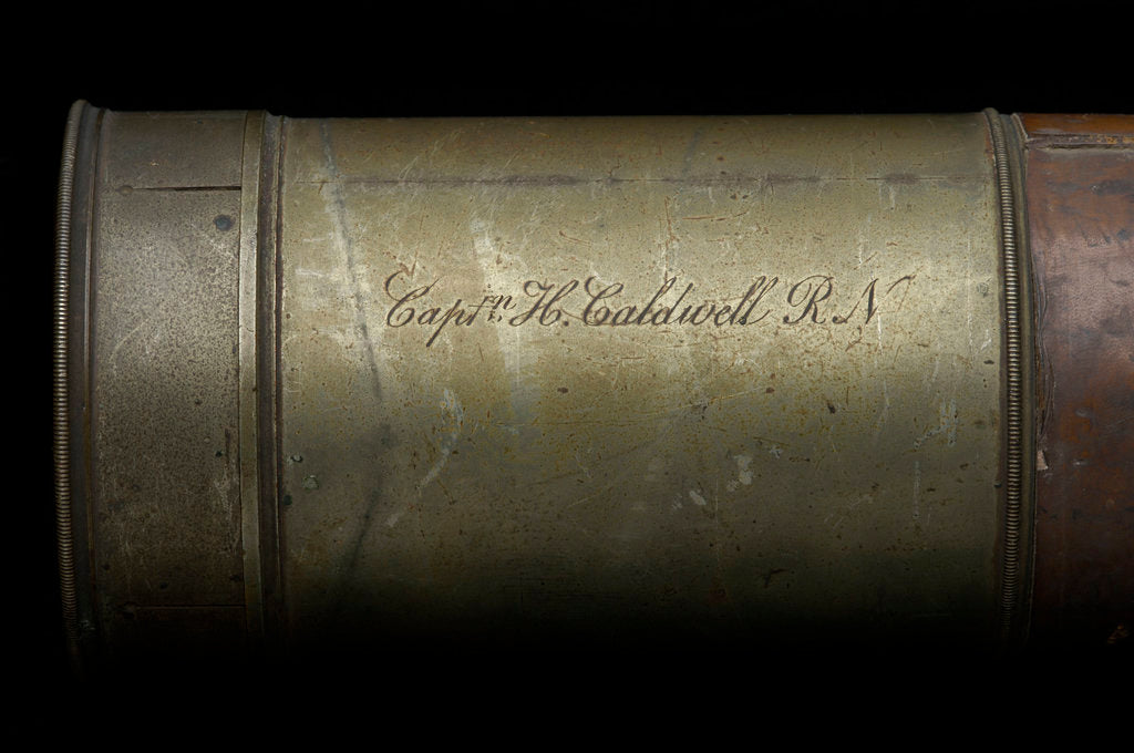 Detail of Naval telescope - inscription by Andrew Ross