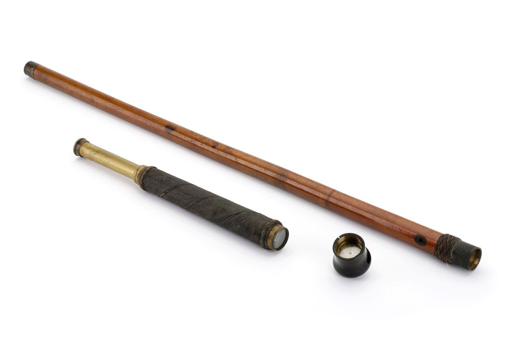 Detail of Walking stick telescope by unknown