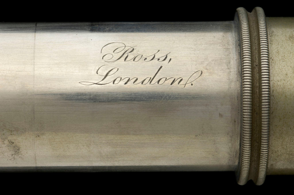 Detail of Naval telescope - inscription by Ross