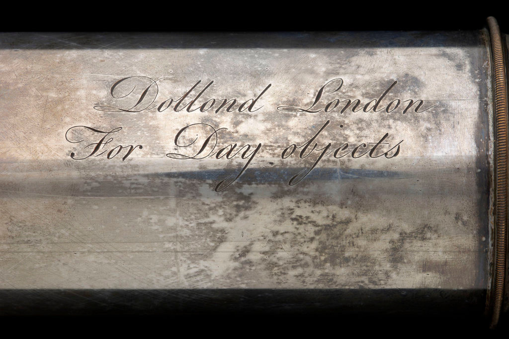 Detail of Day or night telescope - inscription by Dollond