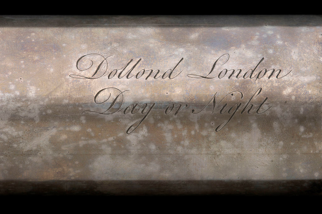 Detail of Day or night telescope - inscription by Dollond
