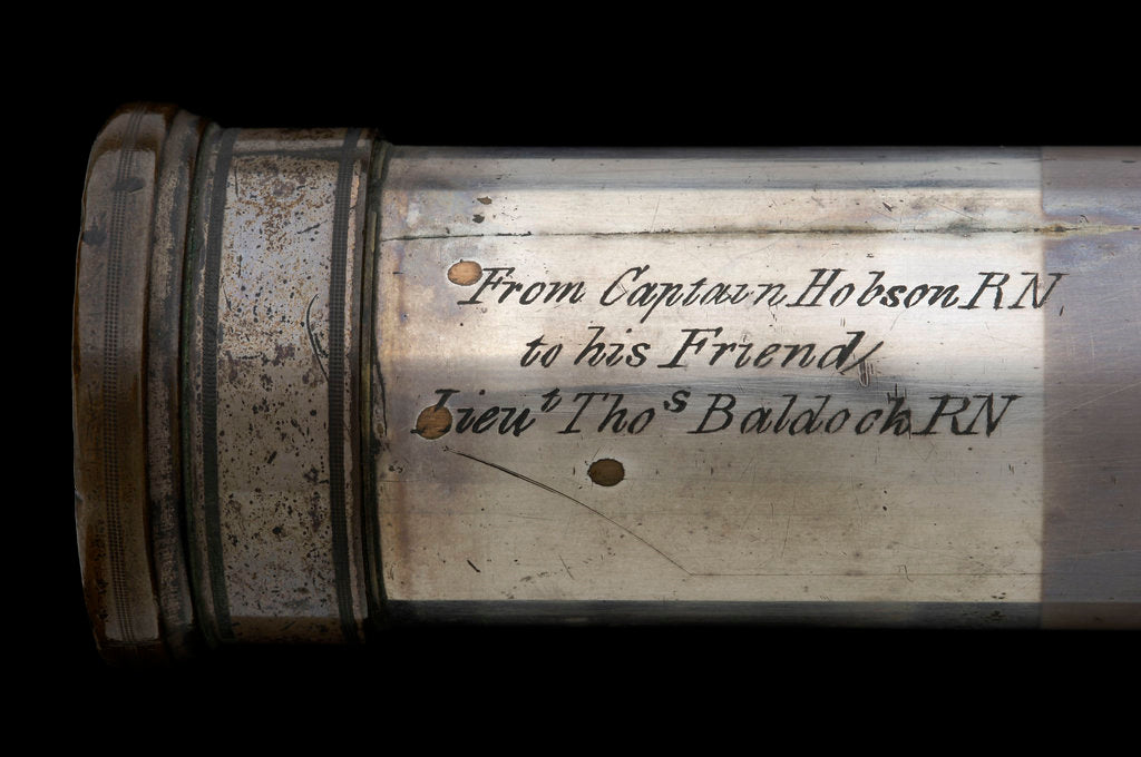Detail of Naval telescope- draw tube inscription by Thomas Harris & Son