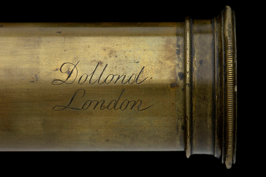 Detail of Polygonal telescope- draw tube inscription by Dollond