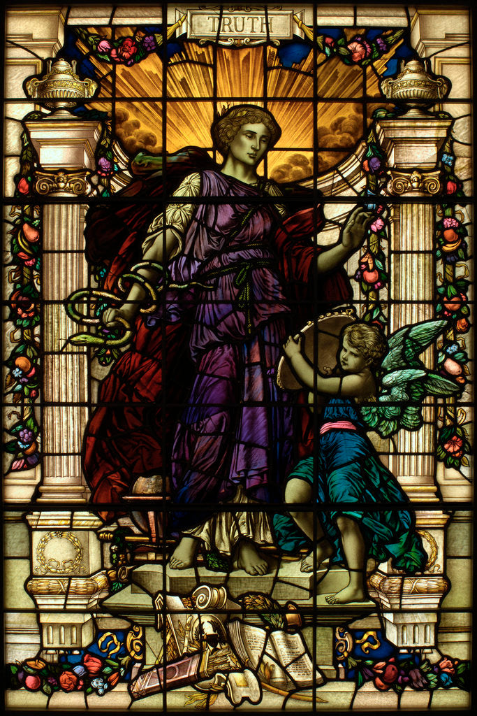 Detail of Baltic Exchange Glass, The Virtue Windows, Truth by John Dudley Forsyth