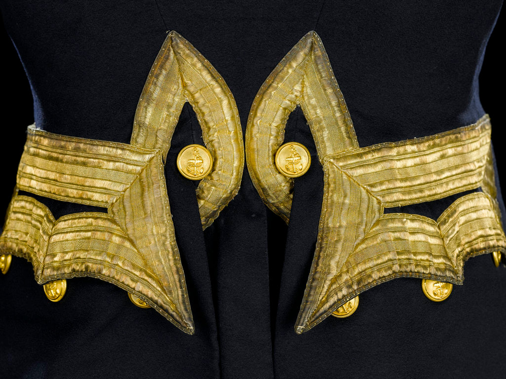Detail of Full dress coat - back detail, Indian Naval uniform: pattern 1828 by Maynard & Harris