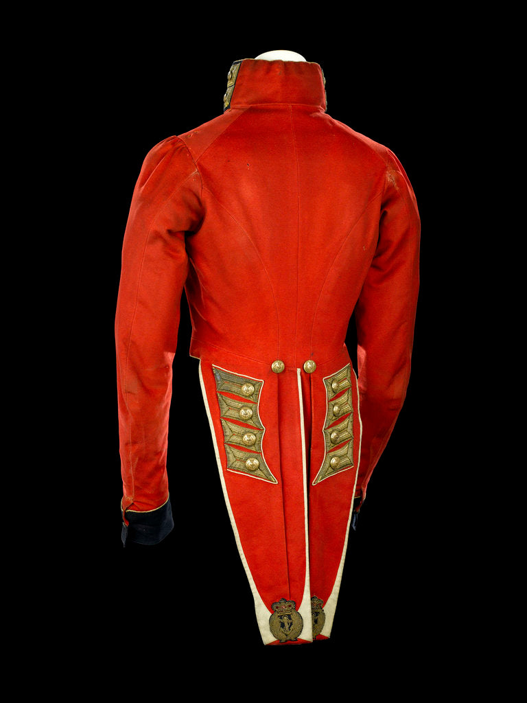 Detail of Coatee - back, Royal Marines uniform: pattern 1830 by unknown