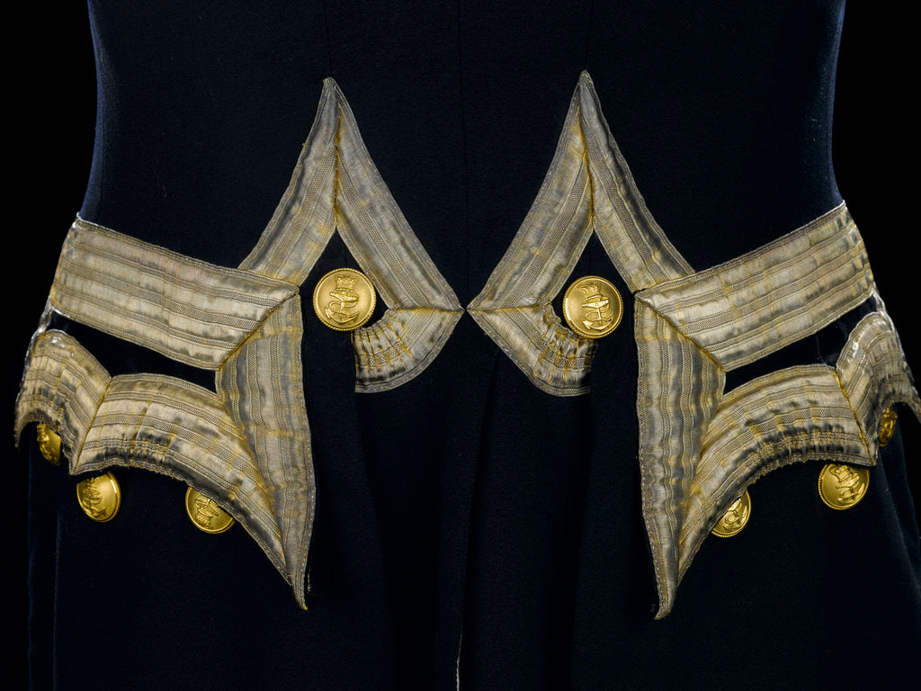 Detail of Full dress coat - back detail, Royal Naval uniform: pattern 1843 by Boggett & Reynolds