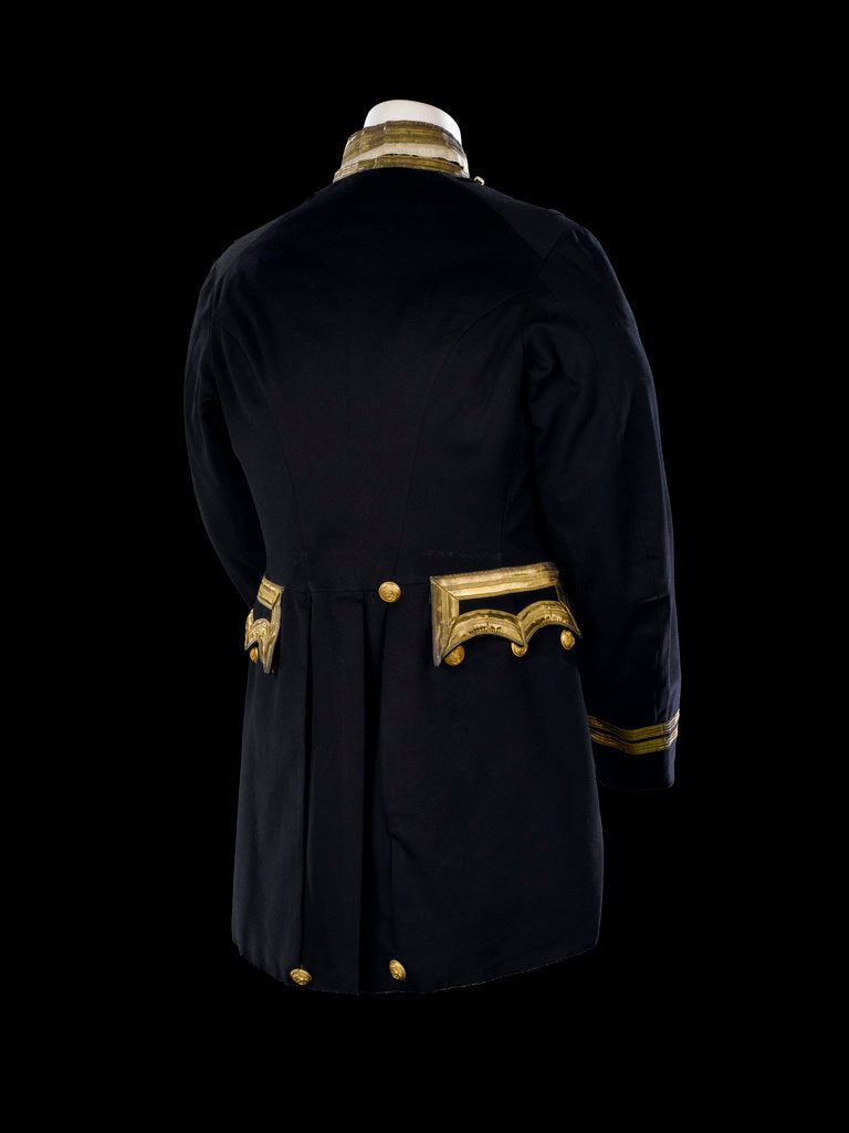 Detail of Full dress coat - back, Royal Naval uniform: possibly pattern 1856-1891 by Gillott & Hasell