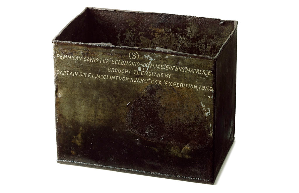 Detail of Pemmican tin - inscription by unknown