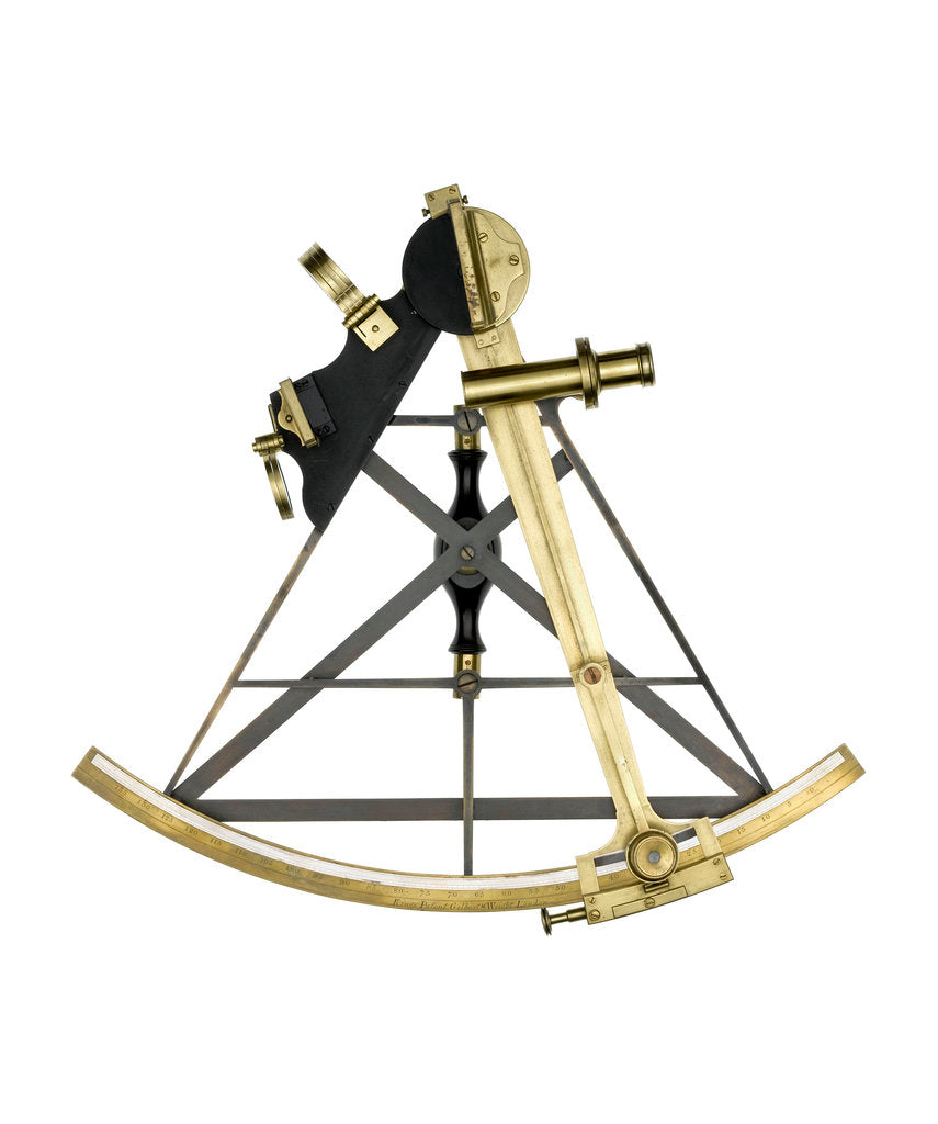 Detail of Sextant, brass - Gilbert & Wright - front by Gilbert & Wright