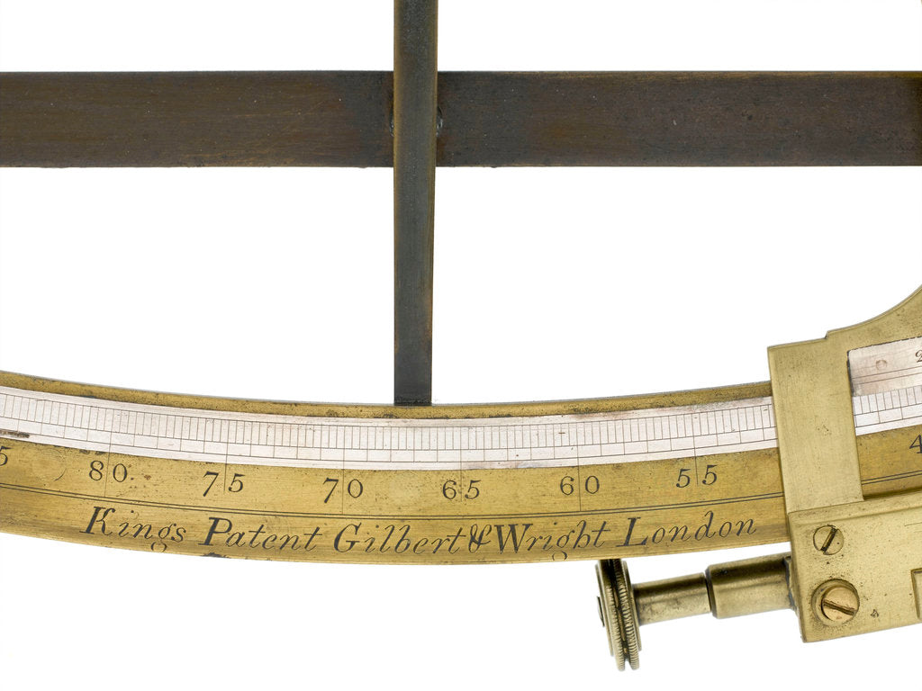 Detail of Sextant, brass - Gilbert & Wright - inscription by Gilbert & Wright