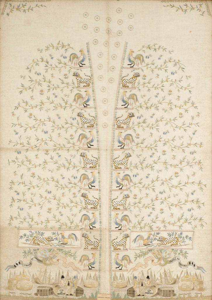 Detail of Embroidered panel for a waistcoat by unknown