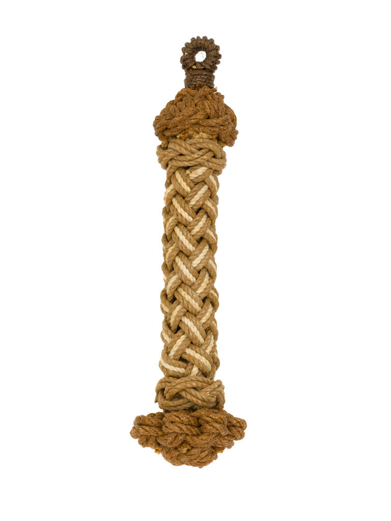 Detail of A decorative bellrope in varnished cord by Sune Berkeman