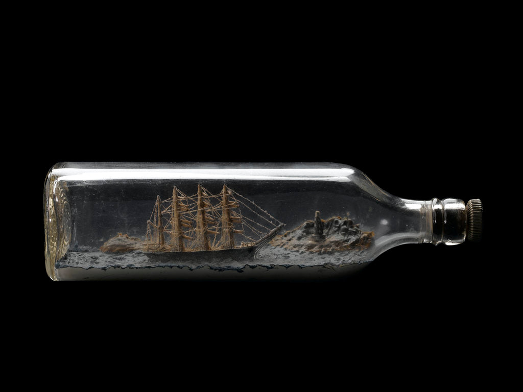 Detail of Ship model in a bottle by unknown