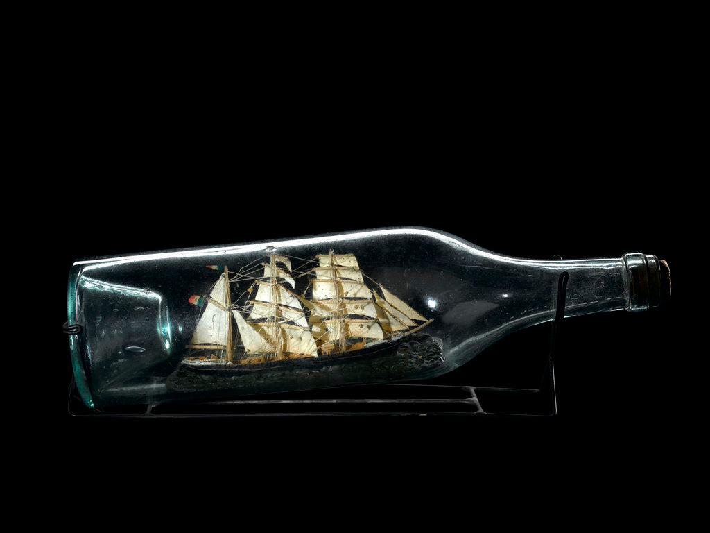 Detail of Ship model in a bottle by unknown