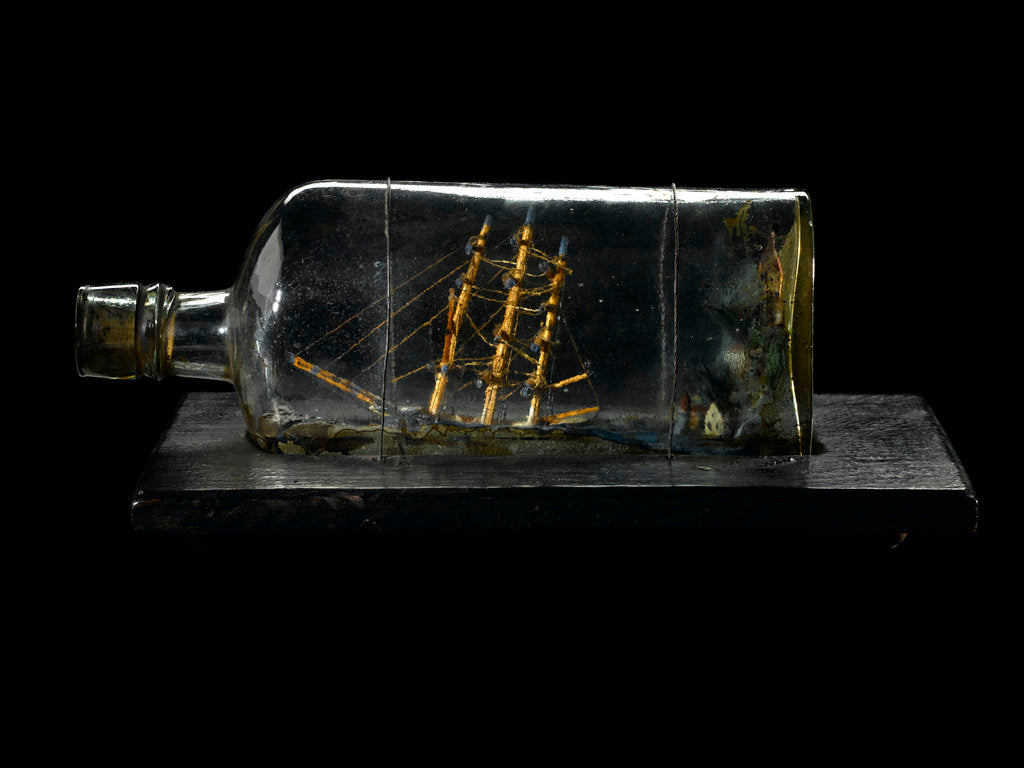 Detail of Ship model in a bottle by Frederick Sheppard