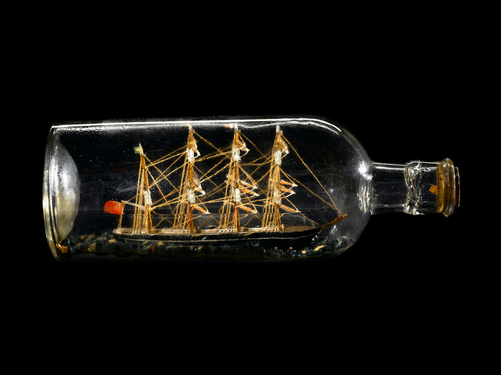 Detail of Ship model in a bottle by unknown