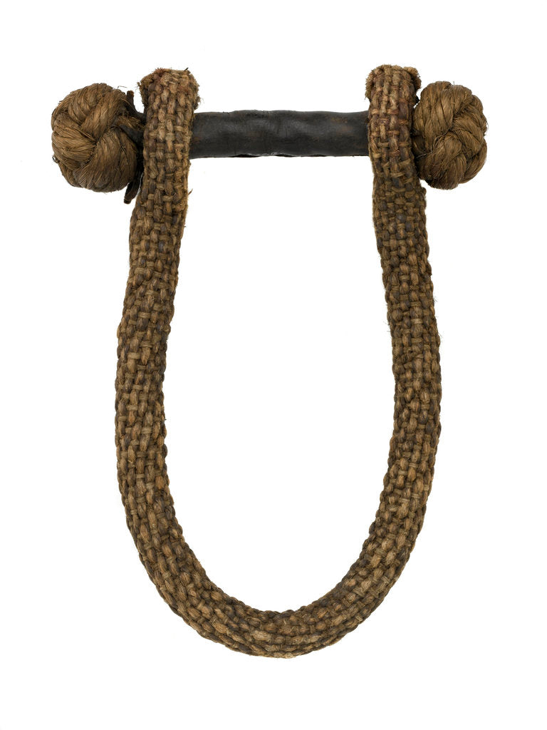 Detail of Two sea chest handles or beckets by unknown