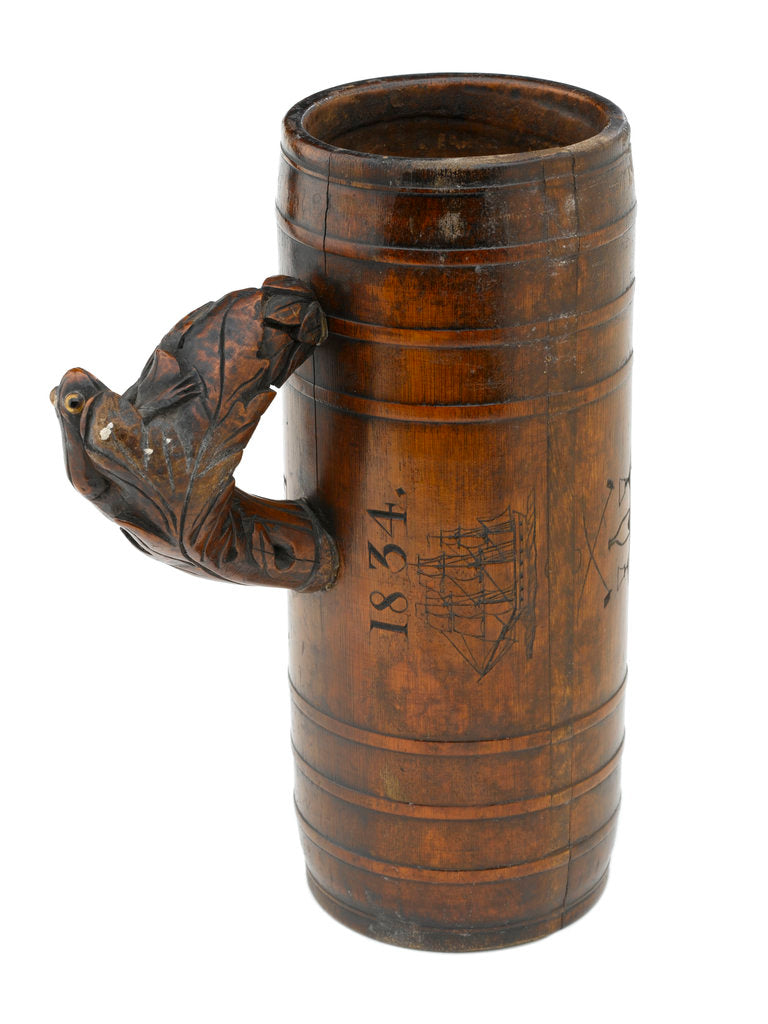 Detail of Wooden tankard by unknown