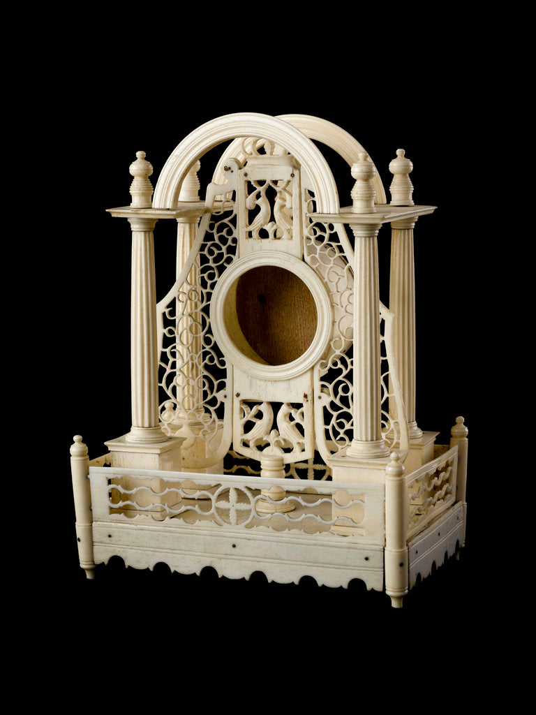 Detail of A watch stand made in bone by prisoners of war confined in Norman Cross Barracks during the Napoleonic Wars by French Armed Forces