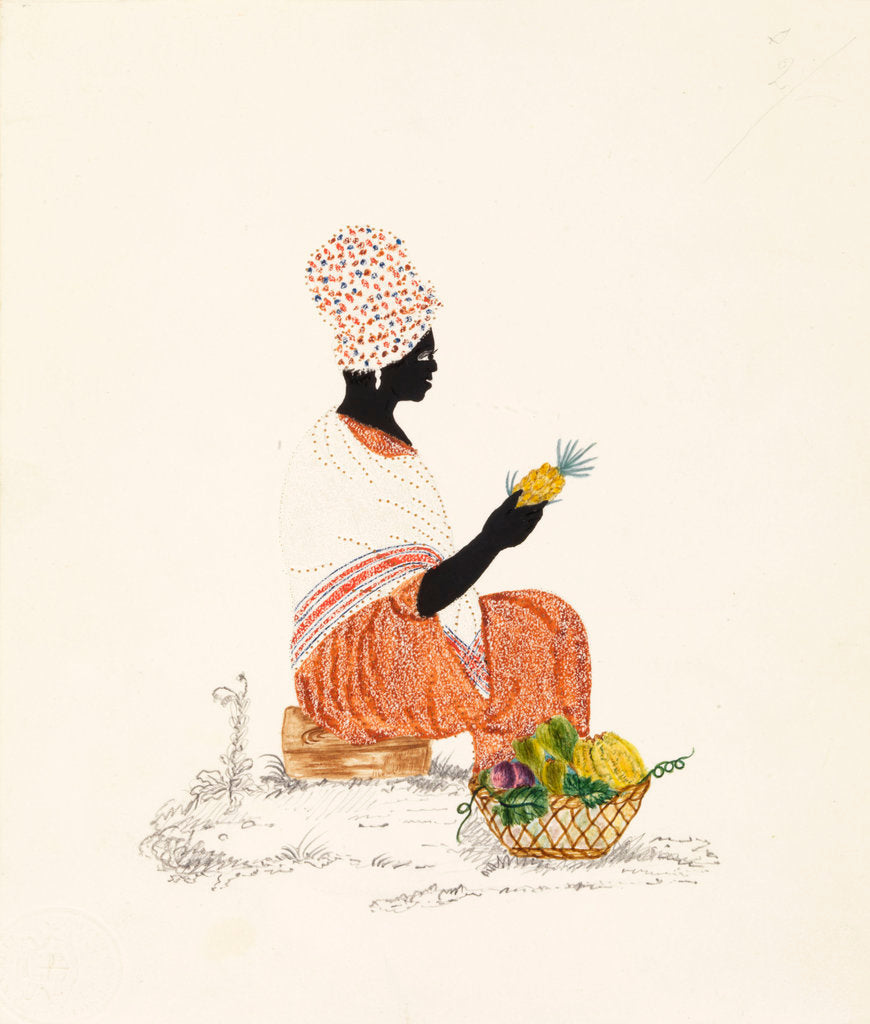 Detail of Fruit seller by British School