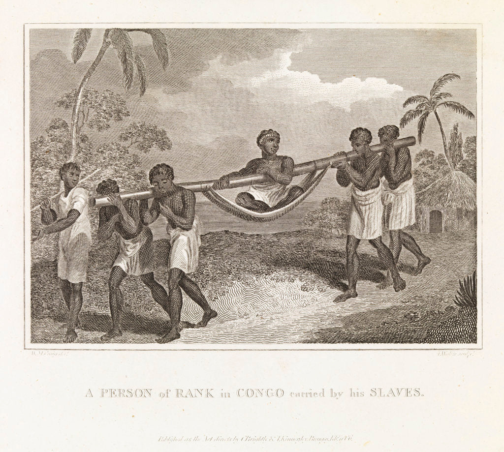 Detail of A Person of Rank in Congo carried by his slaves by William Marshall Craig