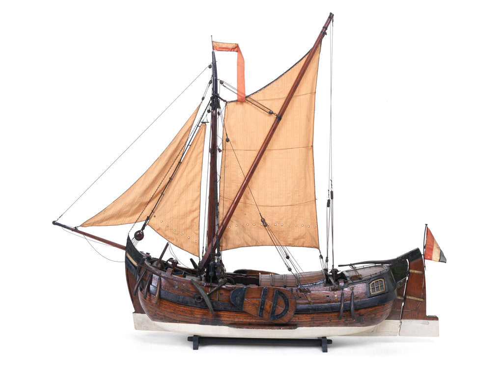 Detail of Dutch hooker, port broadside by unknown