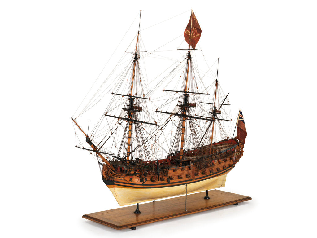 Detail of Ship of 60 guns, port broadside by unknown
