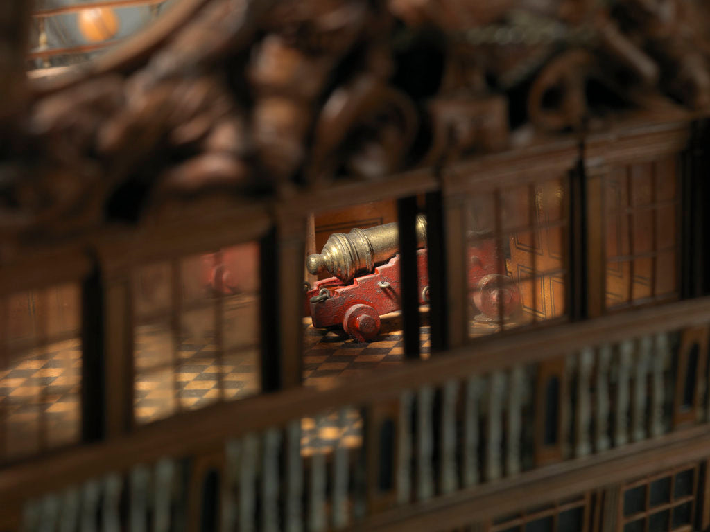 Detail of Ship of 60 guns, stern gallery interior detail by unknown